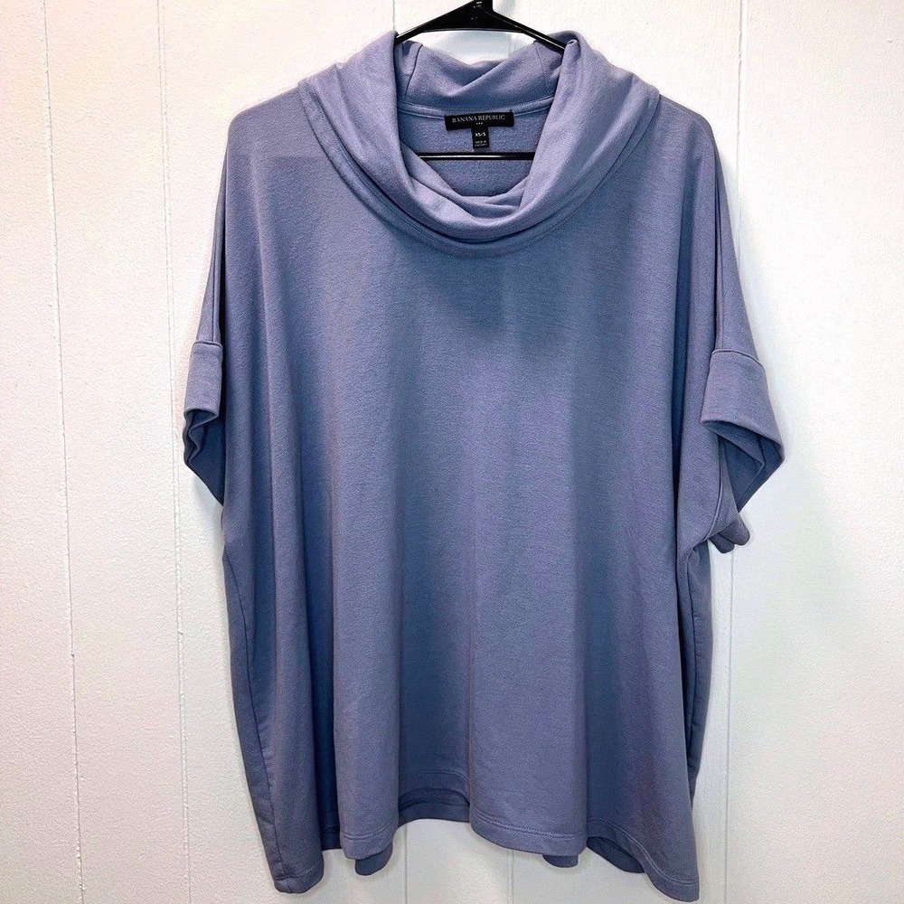 Banana Republic‎ Women's Pearl Blue Cowl Neck Sweater XS/S Athleisure Chic